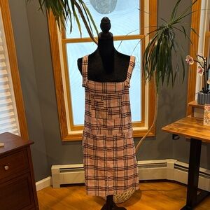 Like an Angel Pink Plaid Midi Dress